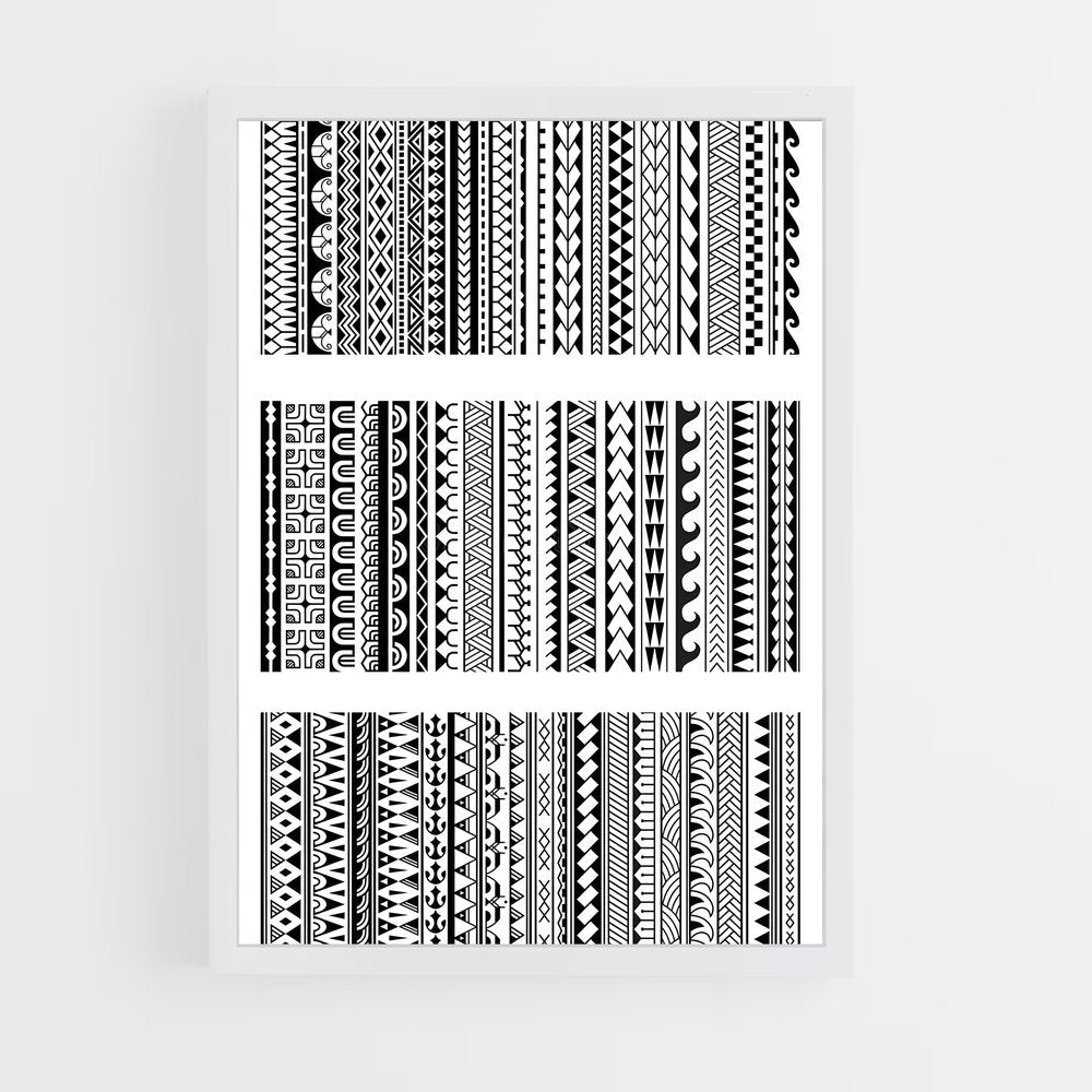 ap-maori patterns-1 cadre Blanc