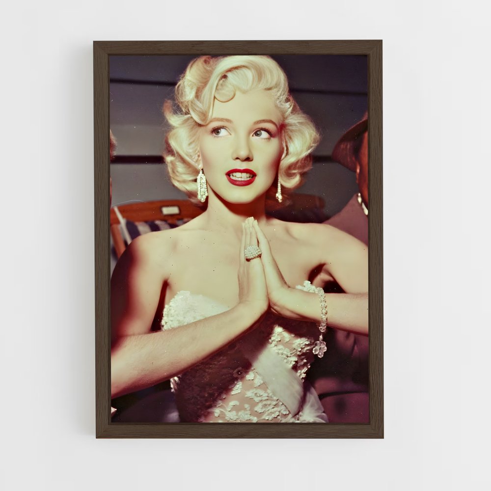 ap-marilyn monroe-10 cadre Bois foncé