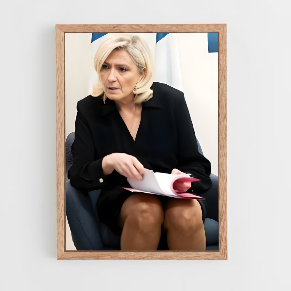 ap-marine le pen-12 cadre Bois clair