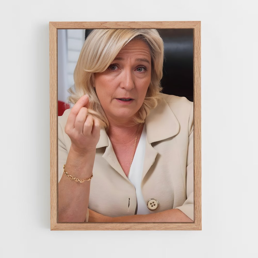 ap-marine le pen-14 cadre Bois clair