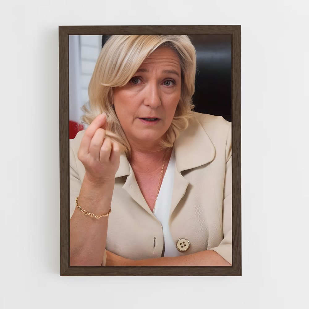ap-marine le pen-14 cadre Bois foncé