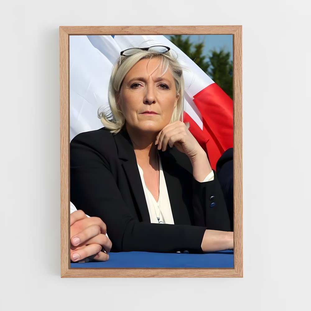 ap-marine le pen-3 cadre Bois clair