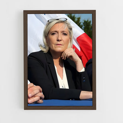 ap-marine le pen-3 cadre Bois foncé