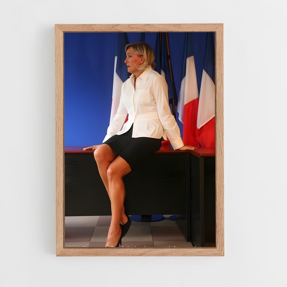ap-marine le pen-6 cadre Bois clair