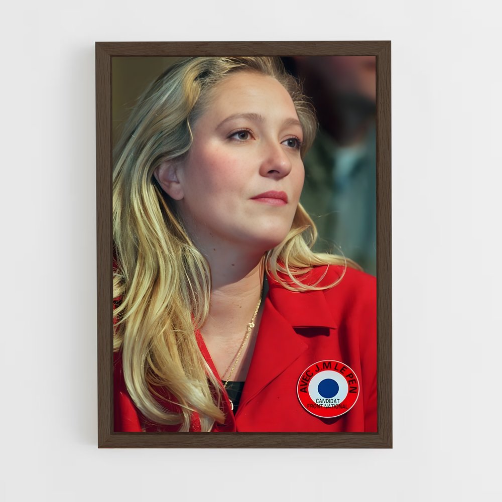 ap-marine le pen-8 cadre Bois foncé