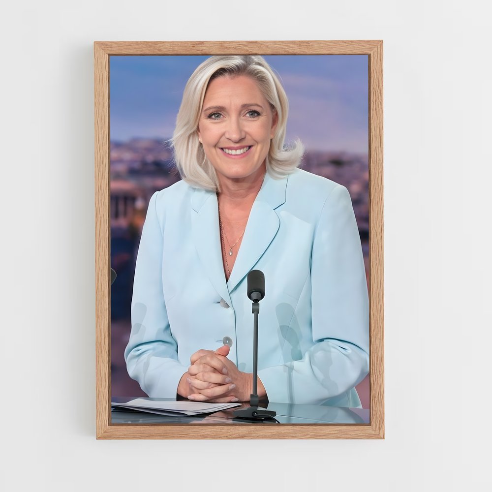 ap-marine le pen-9 cadre Bois clair