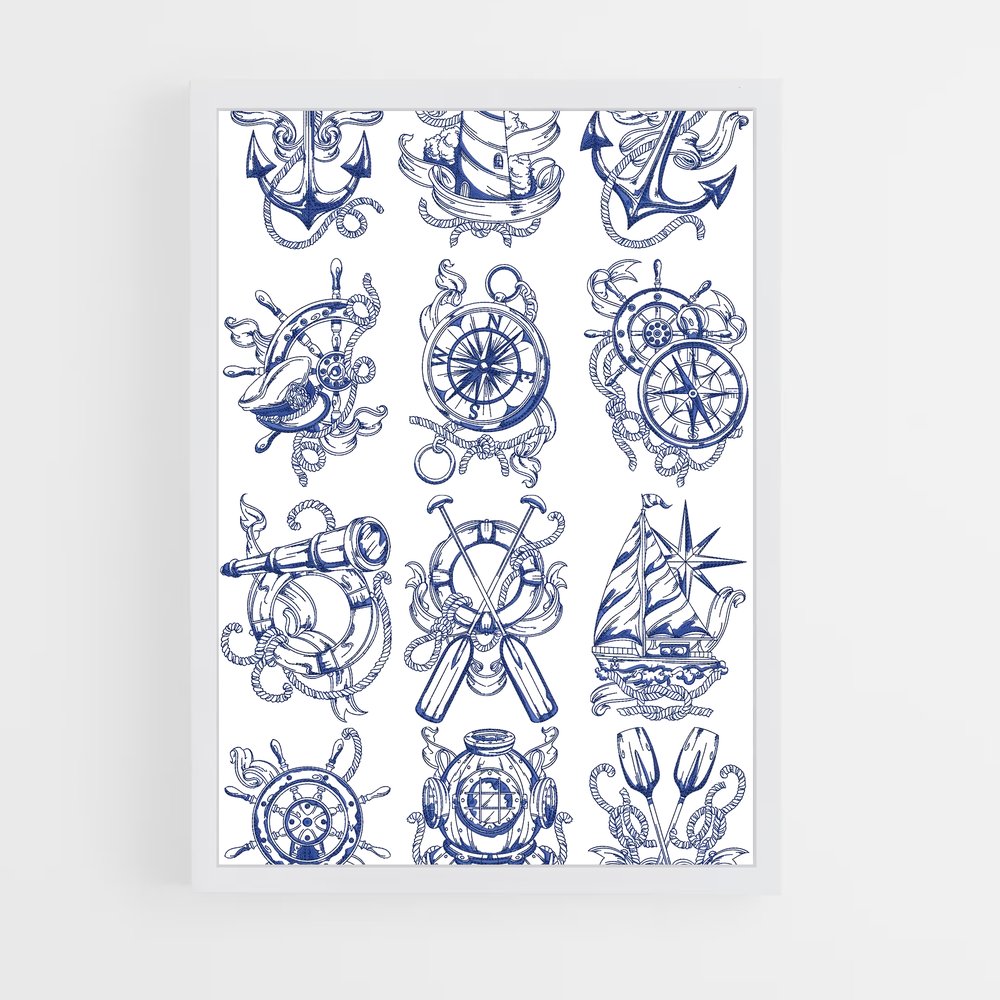 ap-maritime motifs-1 cadre Blanc