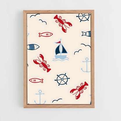 ap-maritime motifs-3 cadre Bois clair