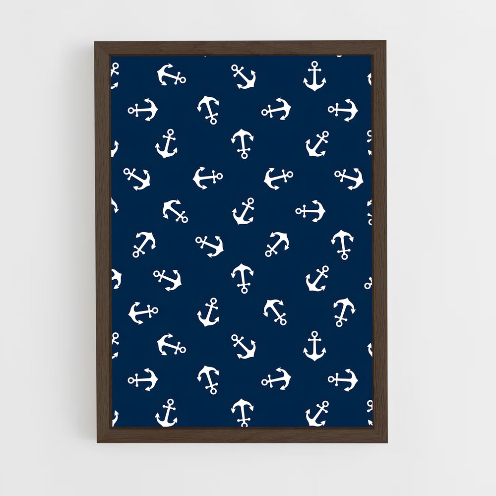 ap-maritime motifs-6 cadre Bois foncé