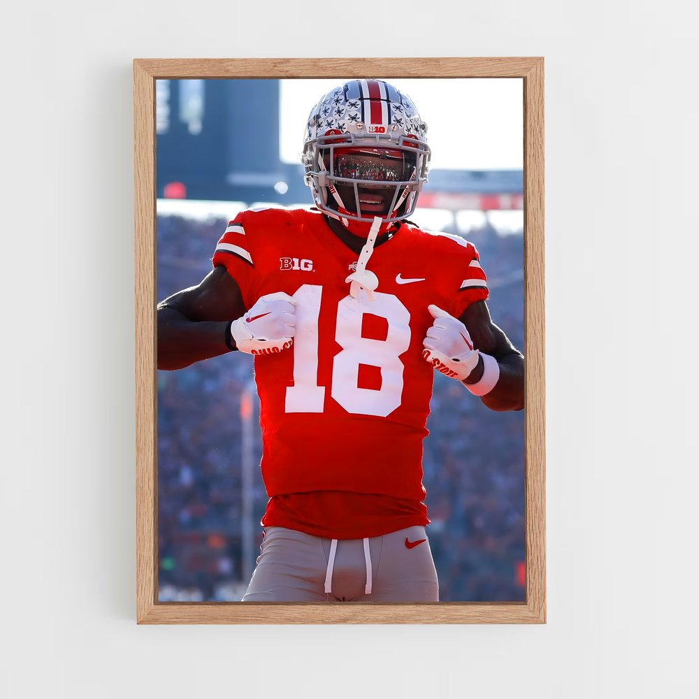 ap-marvin harrison jr-4 cadre Bois clair