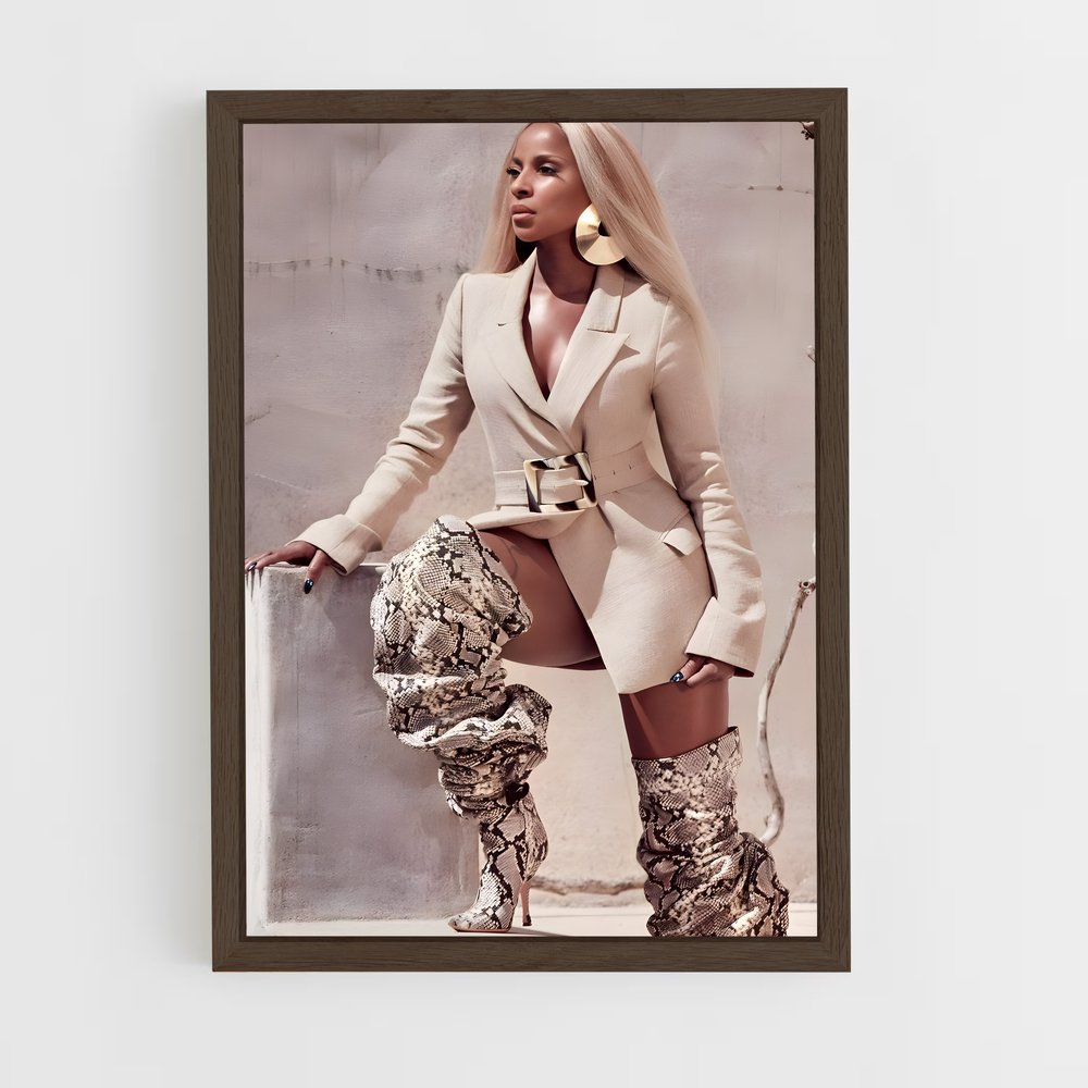 ap-mary j. blige-1 cadre Bois foncé
