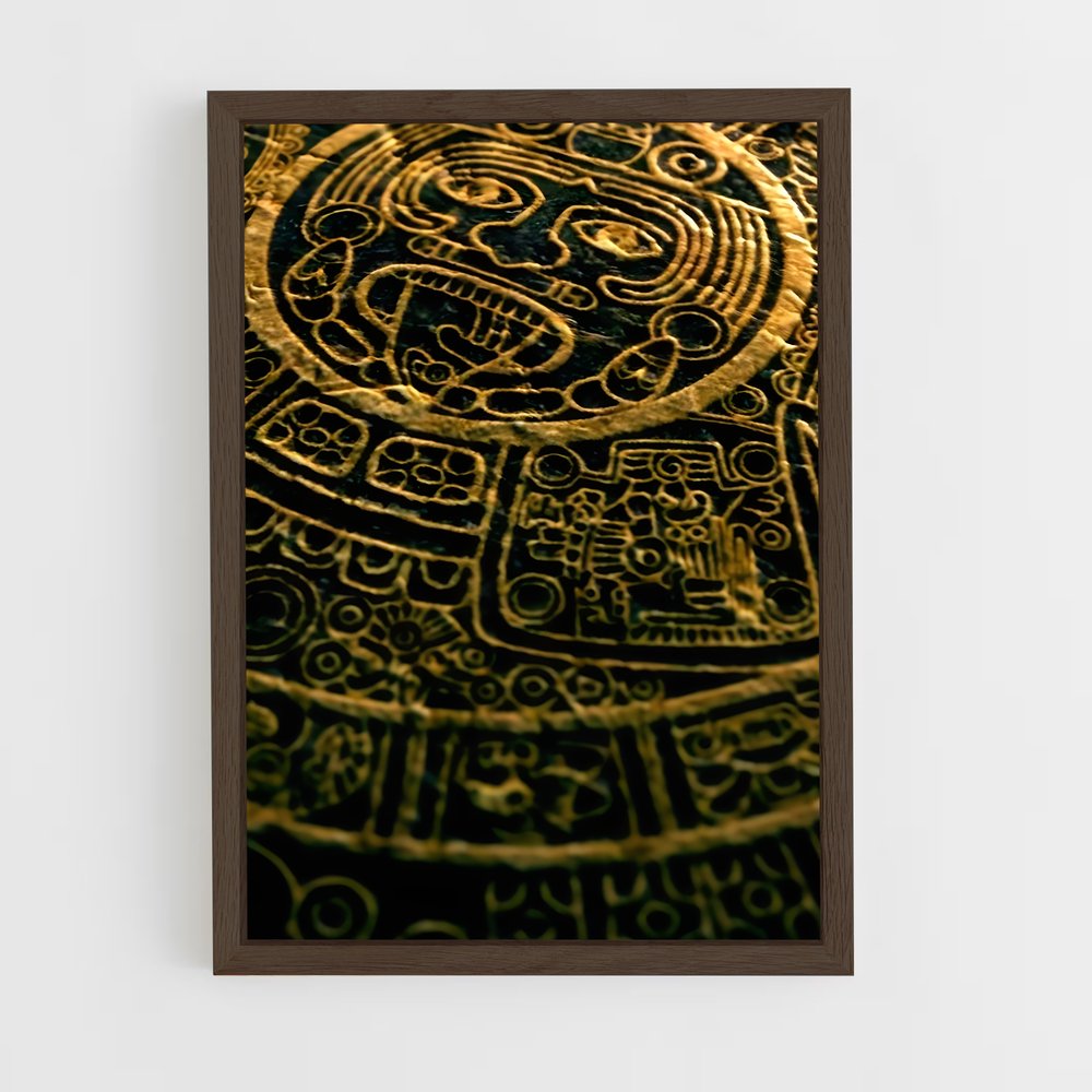 ap-mayan calendar-1 cadre Bois foncé