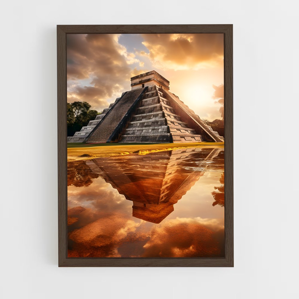 ap-mayan pyramid-8 cadre Bois foncé