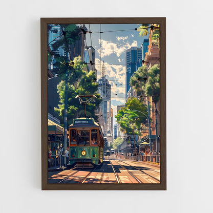 ap-melbourne tram-8 cadre Bois foncé