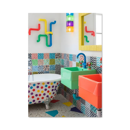 Poster Baignoire Colorée