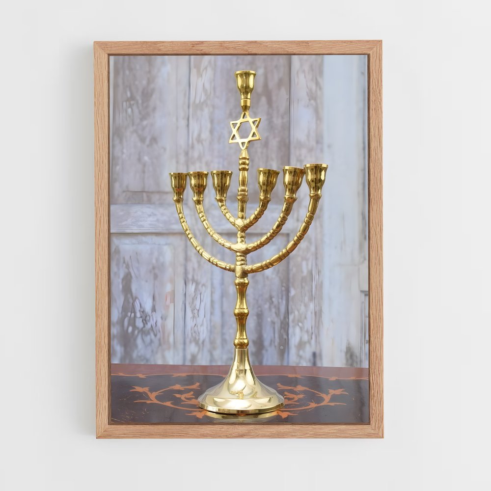 ap-menorah-3 cadre Bois clair