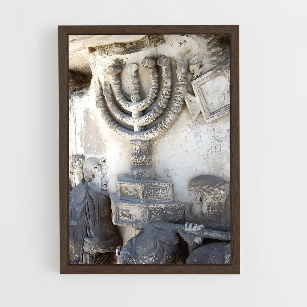 ap-menorah-5 cadre Bois foncé