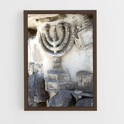 ap-menorah-5 cadre Bois foncé