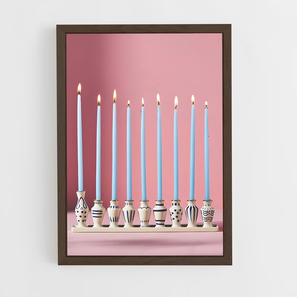ap-menorah-6 cadre Bois foncé