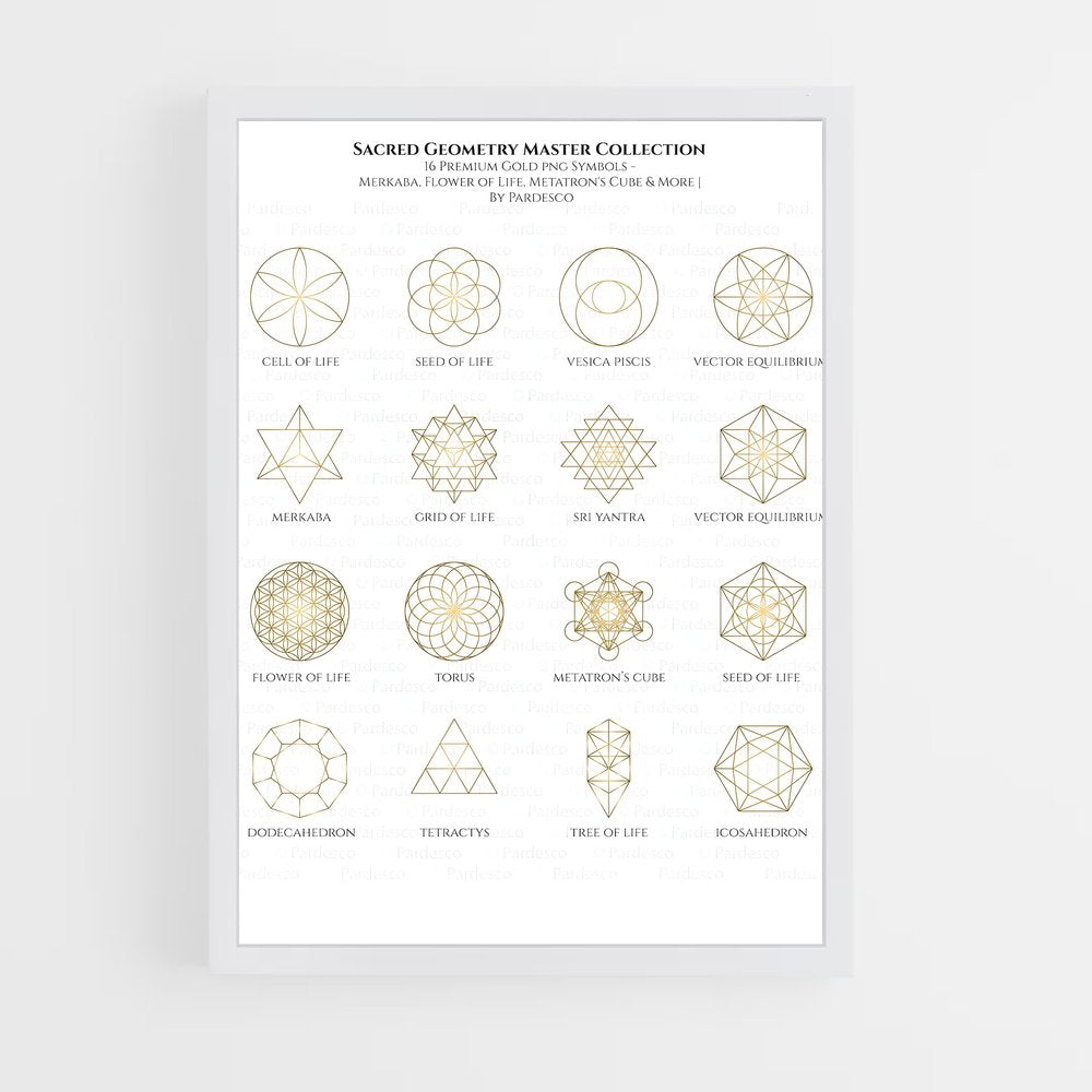 ap-metatron cube-4 cadre Blanc