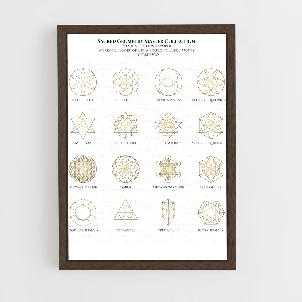 ap-metatron cube-4 cadre Bois foncé