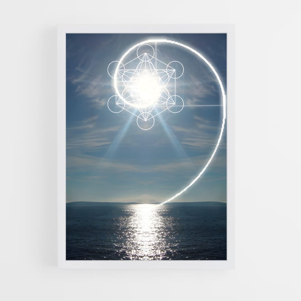 ap-metatron cube-5 cadre Blanc