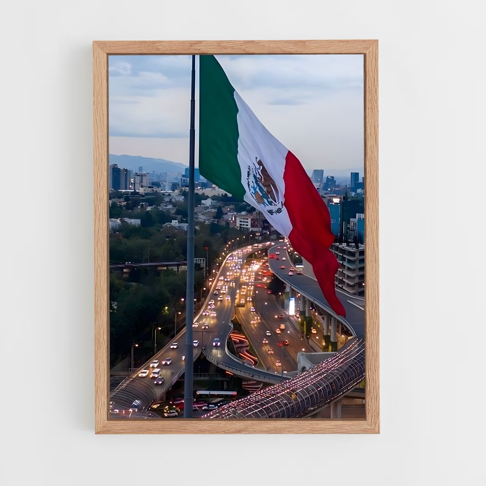ap-mexico city flag-2 cadre Bois clair
