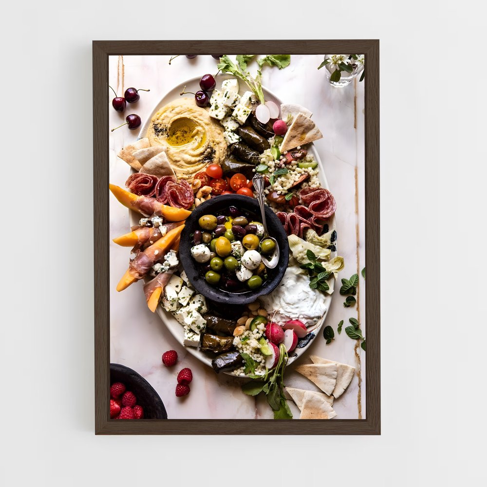 ap-mezze platter-3 cadre Bois foncé