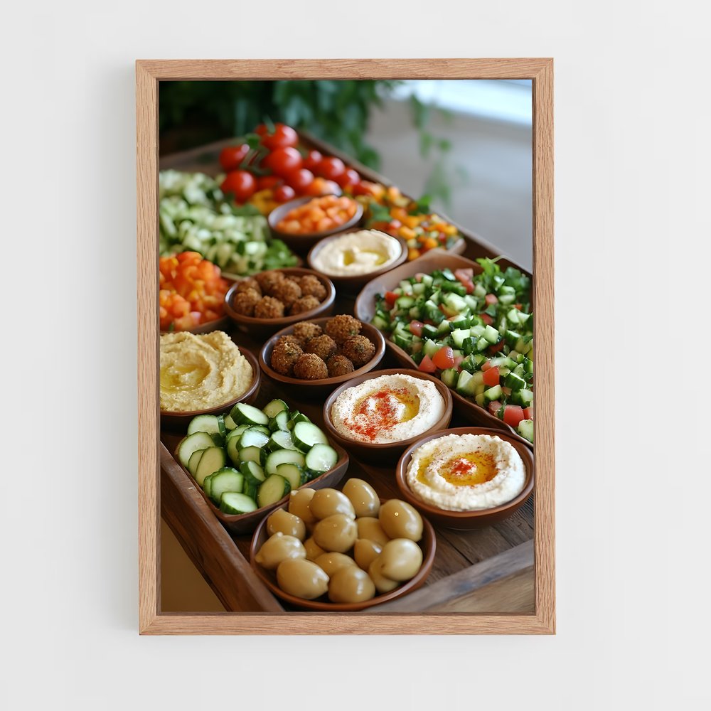 ap-mezze platter-5 cadre Bois clair