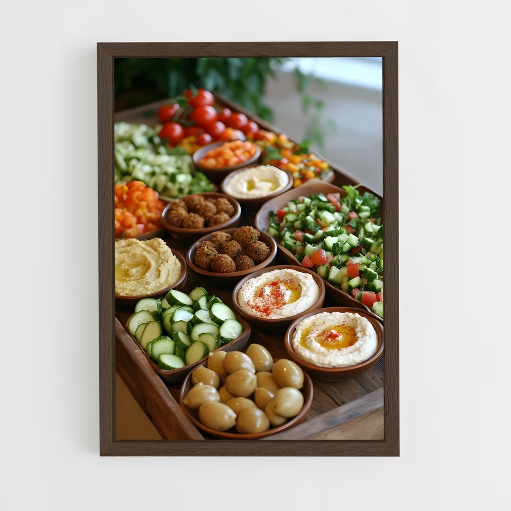 ap-mezze platter-5 cadre Bois foncé