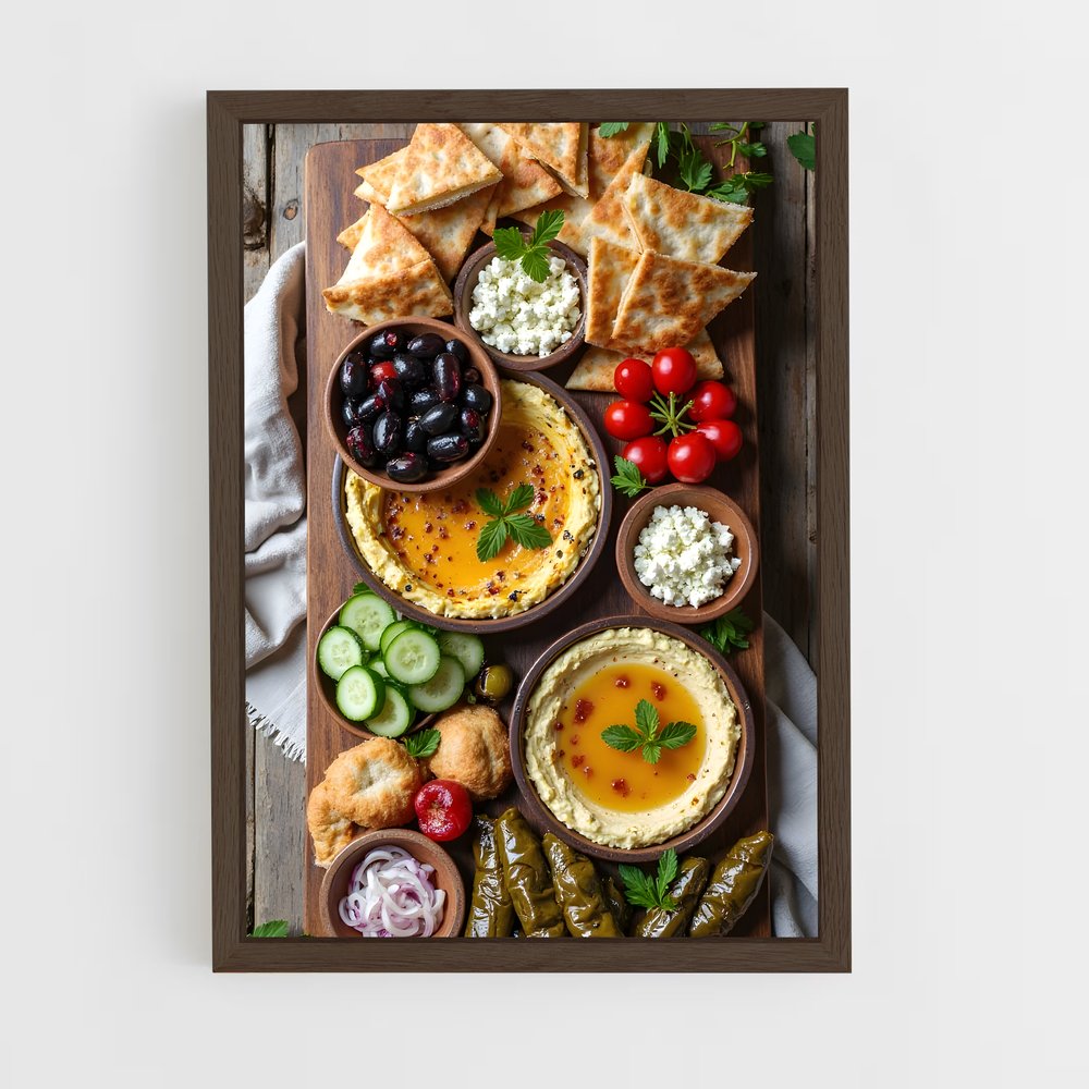 ap-mezze platter-6 cadre Bois foncé