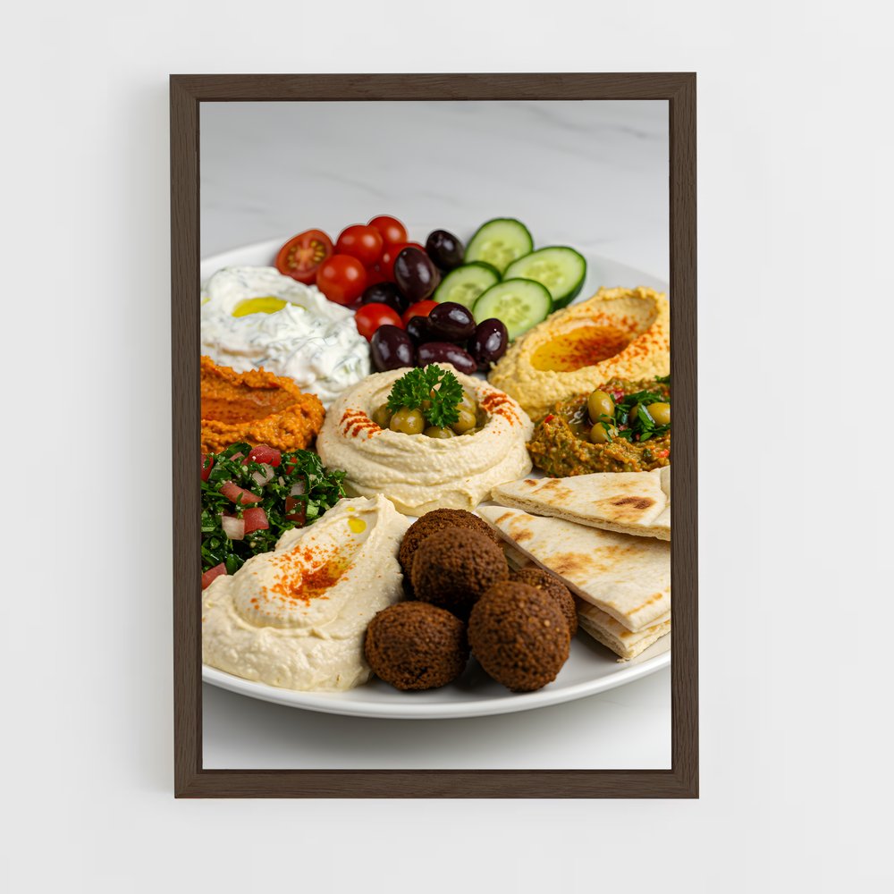 ap-mezze platter-7 cadre Bois foncé