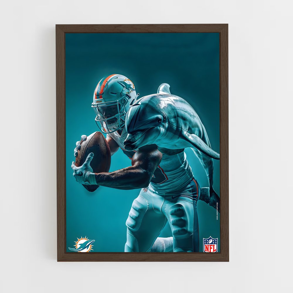 ap-miami dolphins-3 cadre Bois foncé