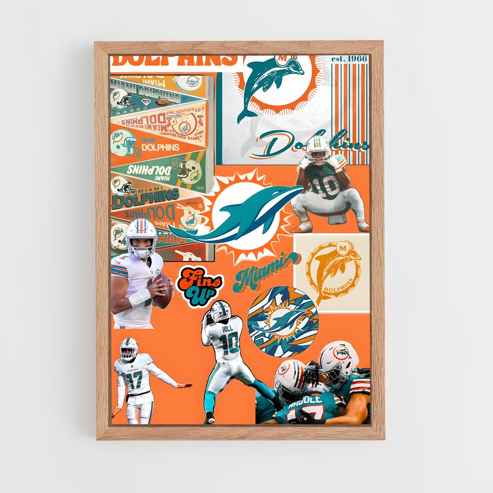 ap-miami dolphins-4 cadre Bois clair