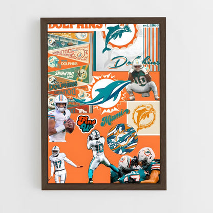 ap-miami dolphins-4 cadre Bois foncé