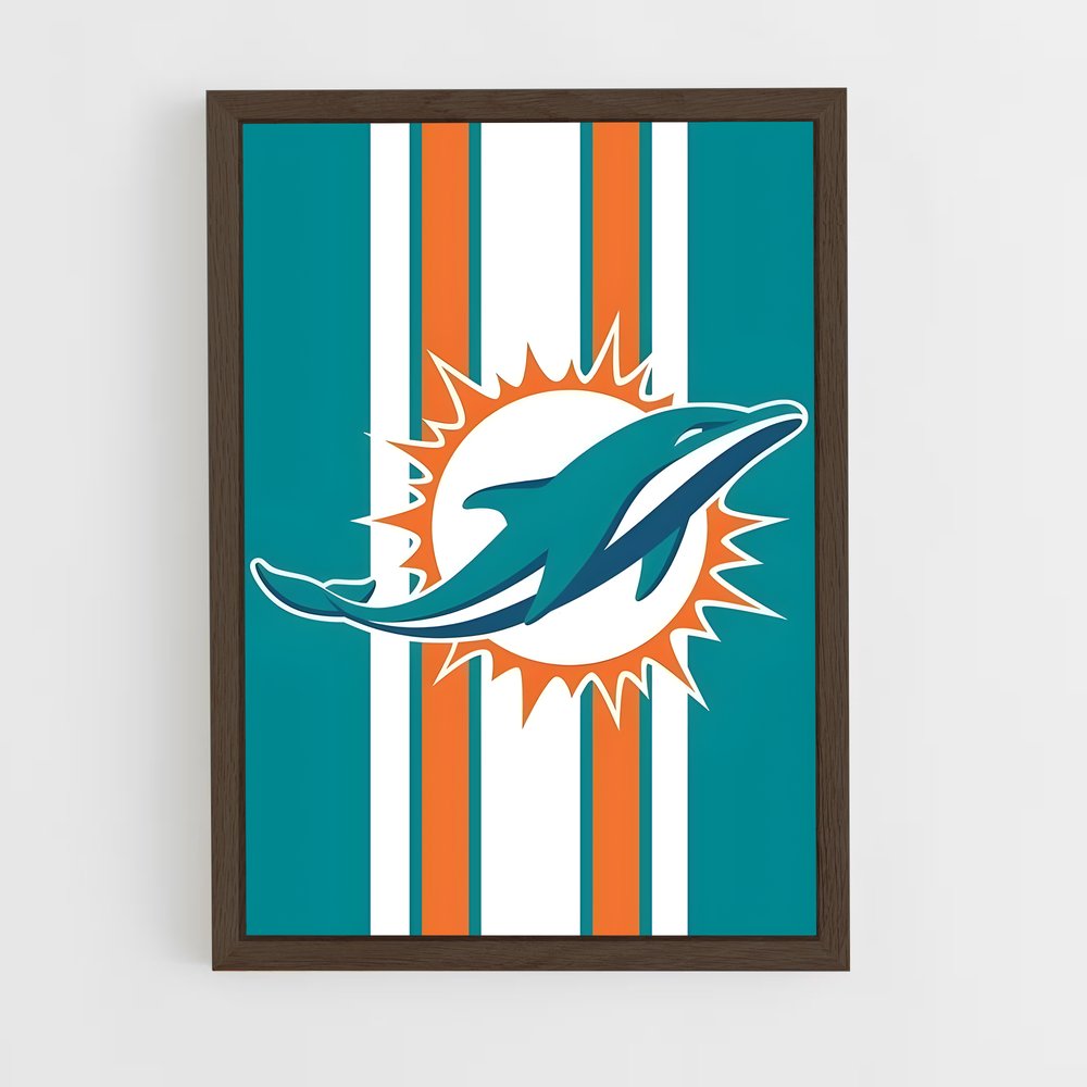 ap-miami dolphins-5 cadre Bois foncé