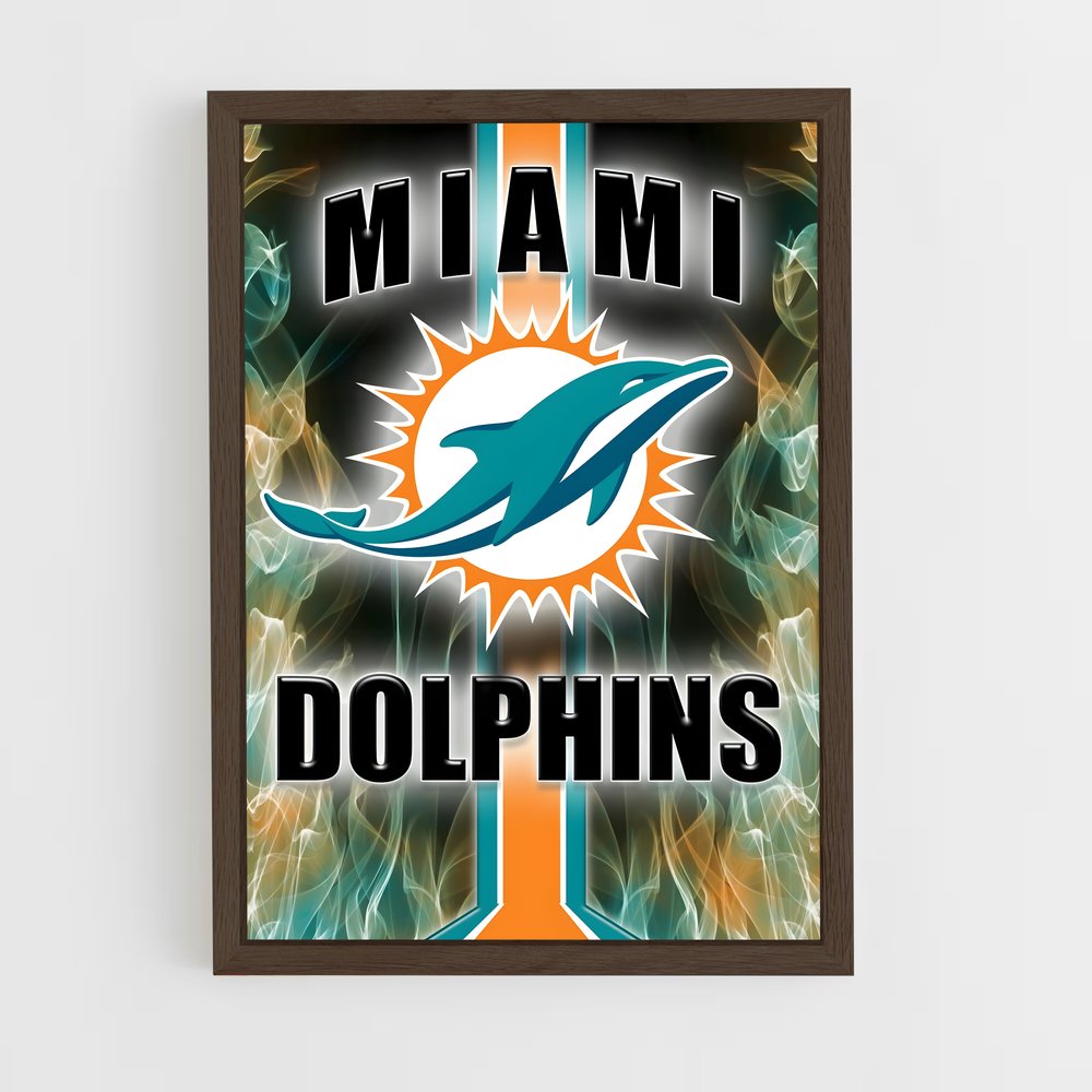ap-miami dolphins-6 cadre Bois foncé