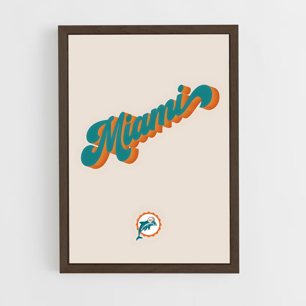 ap-miami dolphins-7 cadre Bois foncé