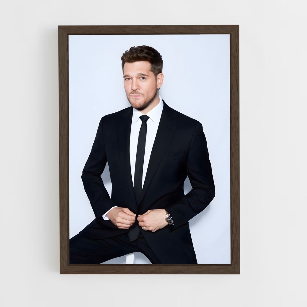ap-michael buble-3 cadre Bois foncé