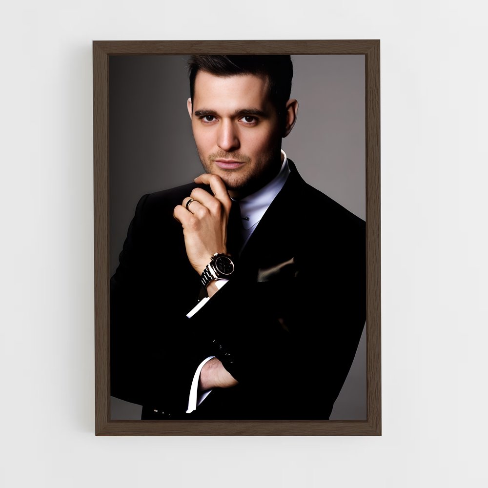 ap-michael buble-4 cadre Bois foncé
