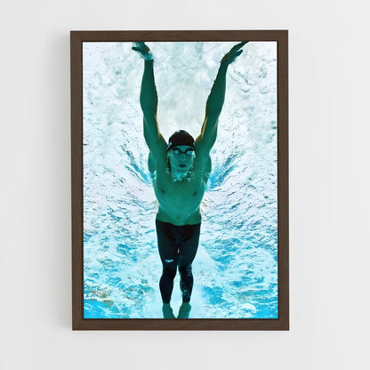 ap-michael phelps-4 cadre Bois foncé