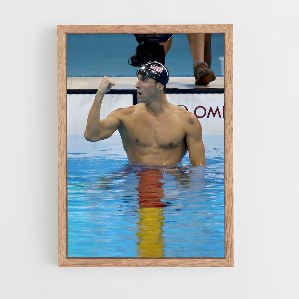 ap-michael phelps-5 cadre Bois clair