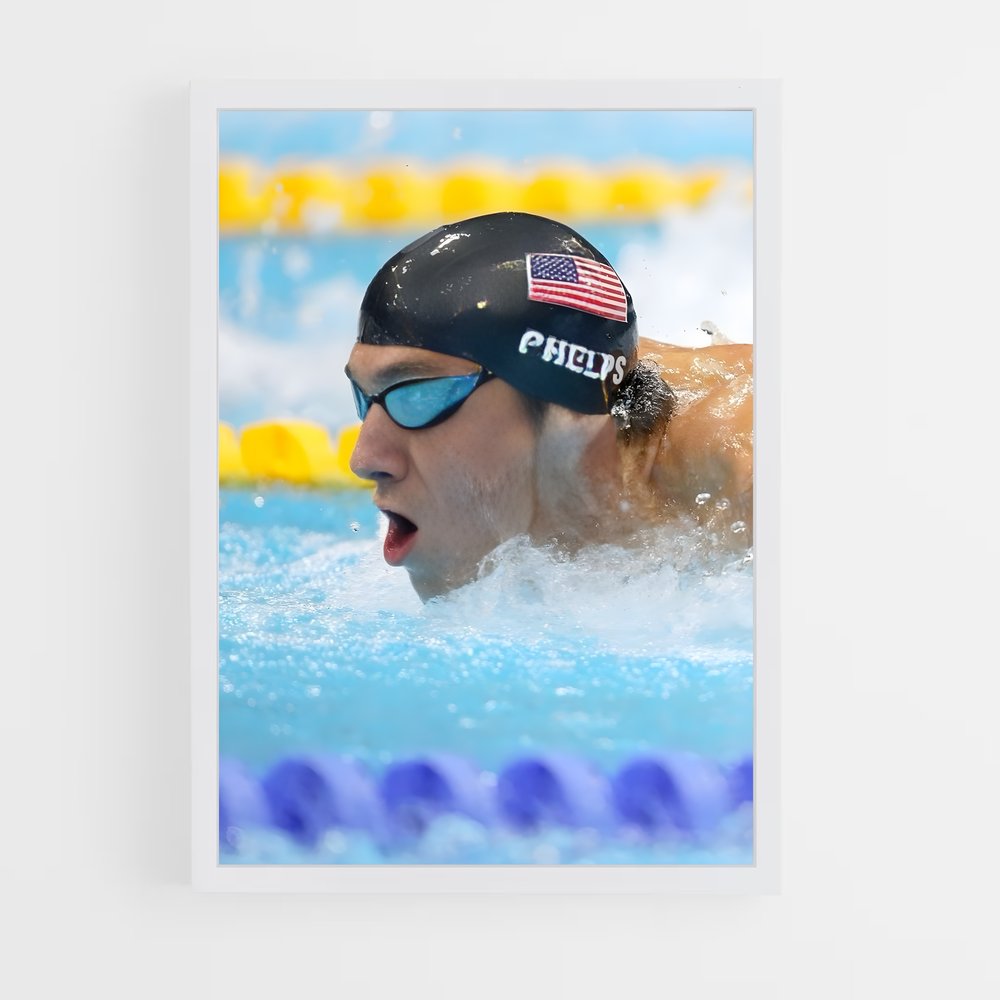 ap-michael phelps-7 cadre Blanc