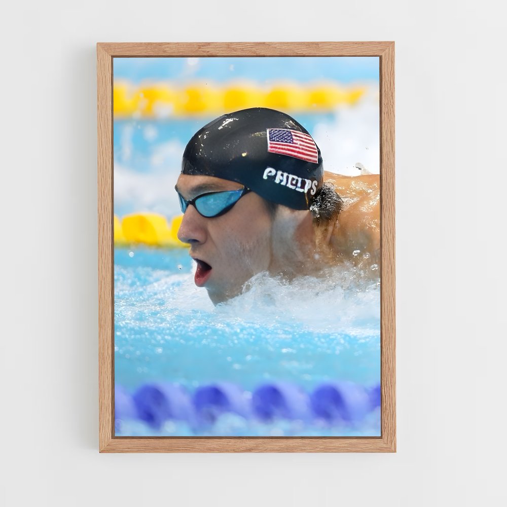 ap-michael phelps-7 cadre Bois clair