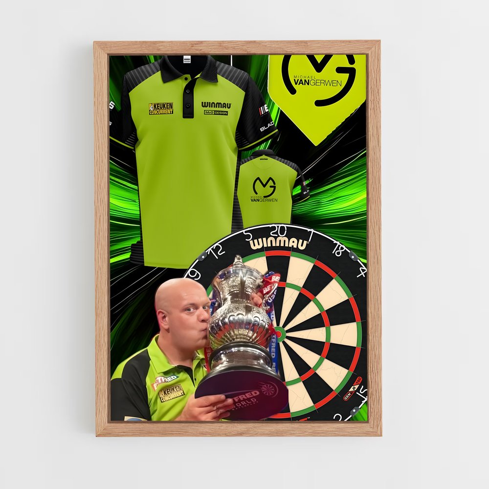 ap-michael van gerwen-4 cadre Bois clair