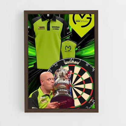 ap-michael van gerwen-4 cadre Bois foncé