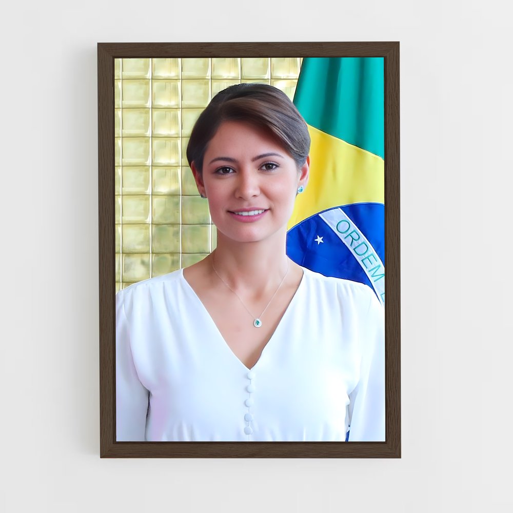 ap-michelle bolsonaro-1 cadre Bois foncé