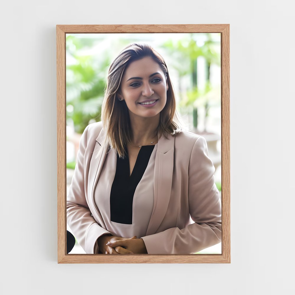 ap-michelle bolsonaro-5 cadre Bois clair