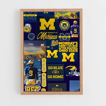 ap-michigan wolverines-6 cadre Bois clair