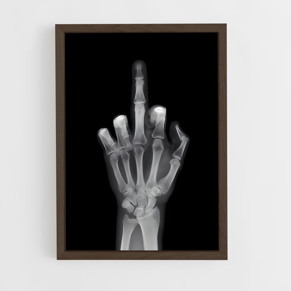 ap-middle finger-2 cadre Bois foncé